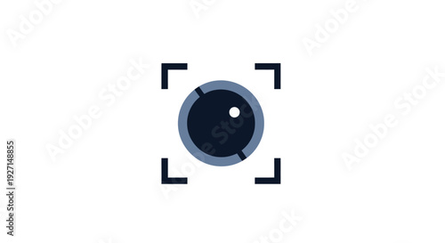 Camera lens with viewfinder marks.