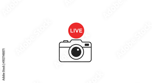 Camera with Live Streaming Indicator Icon.