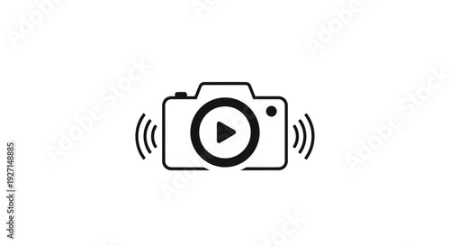 Camera with play button icon.