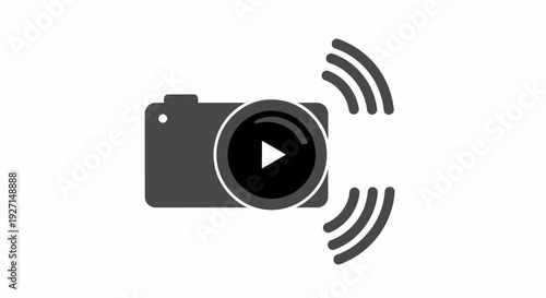 Camera with play button icon.