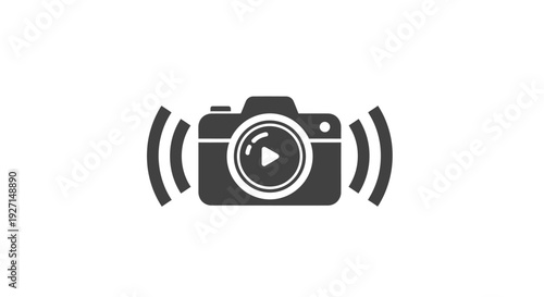 Camera with play button icon.