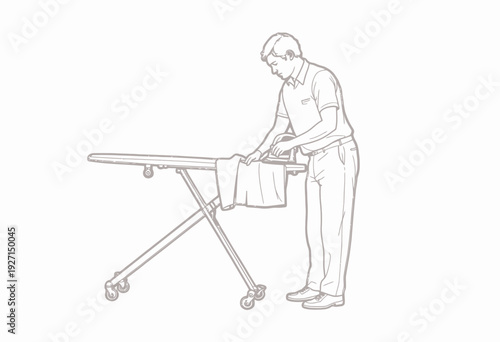 Illustrated Guide to Efficient Ironing: Mastering Laundry Preparation with Precision Technique and Tools for Perfectly Pressed Garments on Adjustable Board