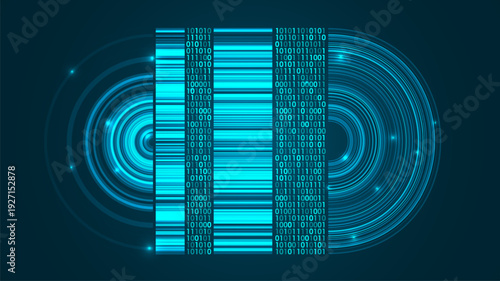Abstract infographics visualization. Big data code representation. Futuristic network or business analytics. Graphic concept for your