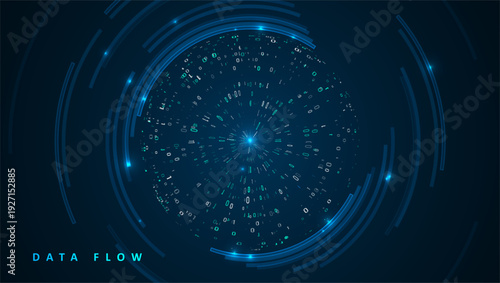 Abstract big data visualization. Big data code representation. Graphic concept for your design