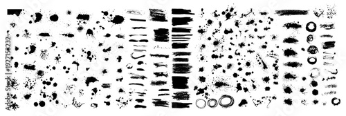 Set of blots. Black blot isolated on white background. Hand drawn. Not AI, vector illustration.