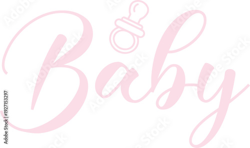 Baby typography design on plain white transparent isolated background for card, shirt, hoodie, sweatshirt, apparel, tag, mug, icon, poster or badge