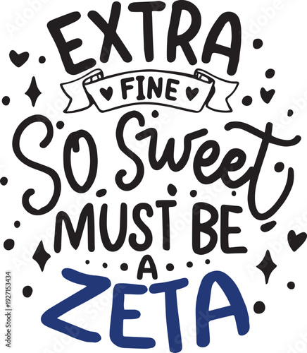 A zeta girl with a sweet personality Vector