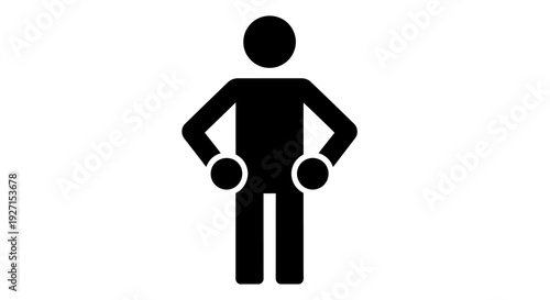 Man standing with hands on hips in a confident and ready pose on an isolated white background, exhibiting self-assurance and leadership.