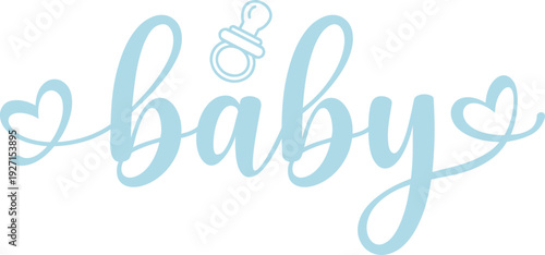 Baby typography design on plain white transparent isolated background for card, shirt, hoodie, sweatshirt, apparel, tag, mug, icon, poster or badge