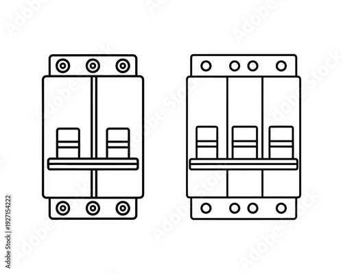 Electrical circuit breaker technical drawing