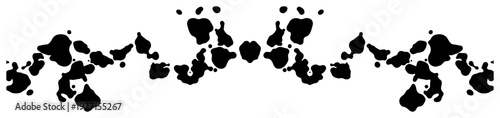 Minimalist black organic splash border design with fluid blob shapes on white background