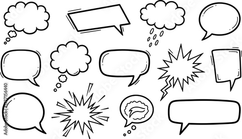 Cartoon speech bubbles for comics and conversations