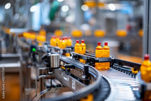 Wallpaper Mural Food Production Line with Conveyor Belts for Bottling Process in Industry Torontodigital.ca