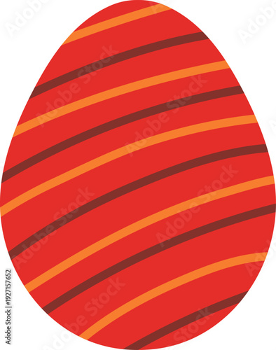 Red stripe egg design. Spring holiday decoration