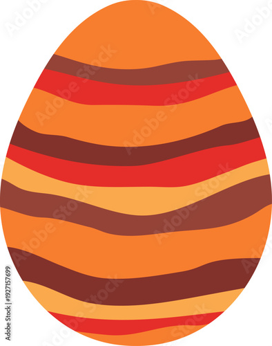Painted easter egg with color stripes. Springtime decoration