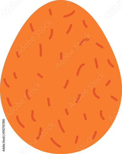 Egg color shape with hand drawn brown ornament