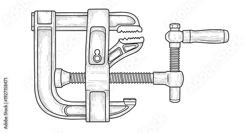 C clamp tool for holding objects.