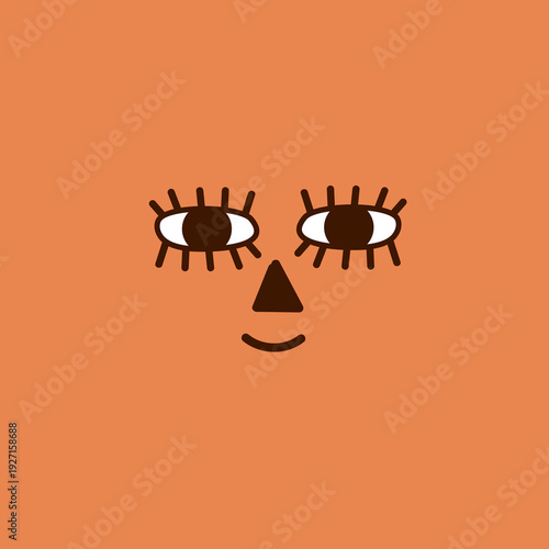 Contemporary art smiley. Positive face color card