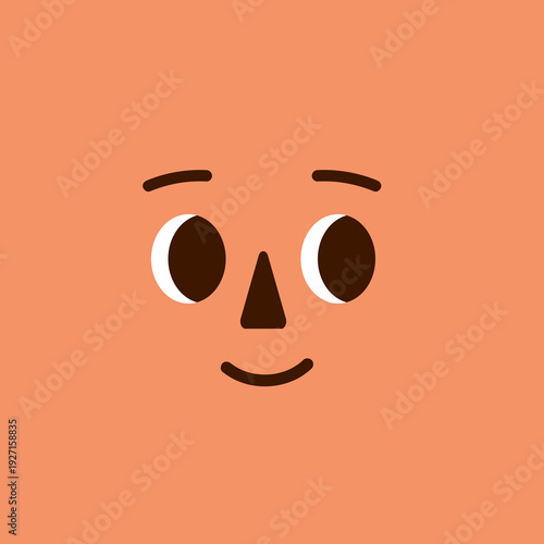 Retro animation face color square. Funny positive emotion