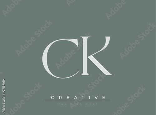 CK Creative Luxury Logo. This logo crafted for creative branding and luxury business identity. Ideal for boutique fashion labels, premium stationery, corporate mark, and marketing materials.
