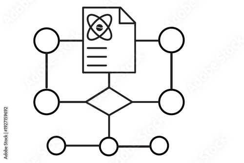 Molecular Diagram: A schematic diagram illustrating the interconnectedness of a scientific concept, showcasing the elegance of atomic structure and data flow, set against a clean backdrop.