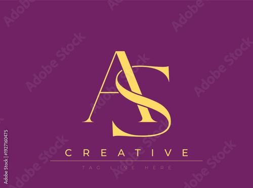 AS Creative Luxury Logo. This logo crafted for creative branding and luxury business identity. Ideal for boutique fashion labels, premium stationery, corporate mark, and marketing materials.