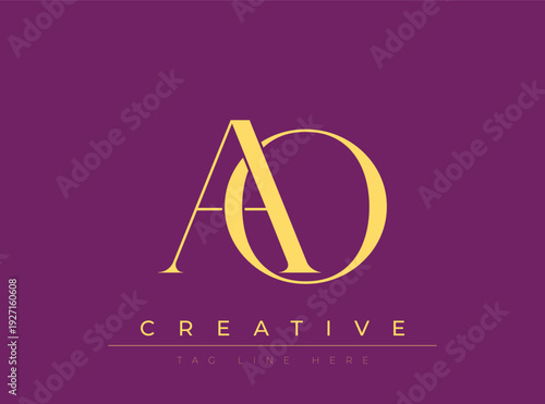 AO Creative Luxury Logo. This logo crafted for creative branding and luxury business identity. Ideal for boutique fashion labels, premium stationery, corporate mark, and marketing materials.