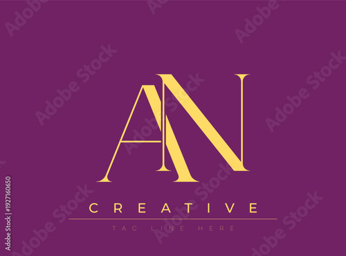 AN Creative Luxury Logo. This logo crafted for creative branding and luxury business identity. Ideal for boutique fashion labels, premium stationery, corporate mark, and marketing materials.
