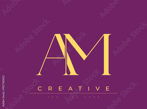 AM Creative Luxury Logo. This logo crafted for creative branding and luxury business identity. Ideal for boutique fashion labels, premium stationery, corporate mark, and marketing materials.