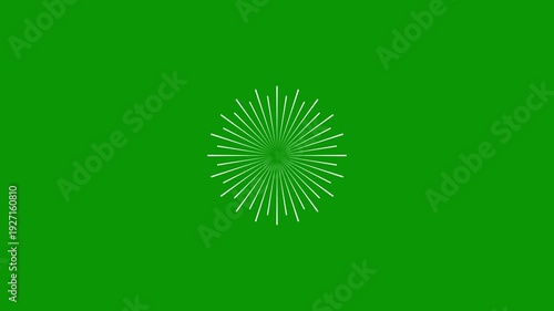Circle fireworks line blast animation, circular burst motion graphics, shiny explosion effect, after effects template, green screen transition, 4k black background explosion video