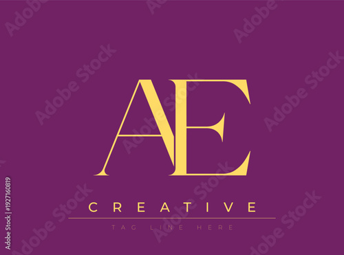 AE Creative Luxury Logo. This logo crafted for creative branding and luxury business identity. Ideal for boutique fashion labels, premium stationery, corporate mark, and marketing materials.