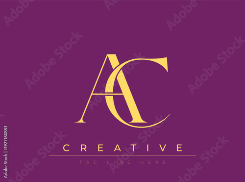AC Creative Luxury Logo. This logo crafted for creative branding and luxury business identity. Ideal for boutique fashion labels, premium stationery, corporate mark, and marketing materials.