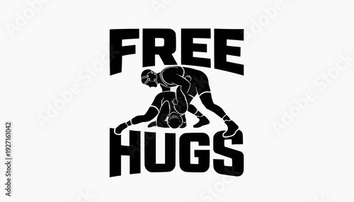 Wrestlers Grappling – Humorous Sports Illustration