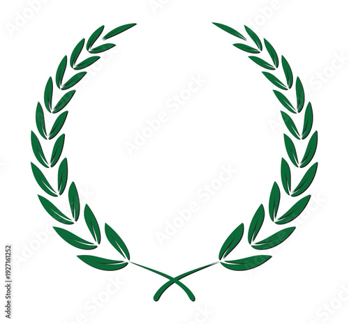 Classic green laurel wreath of victory and honor