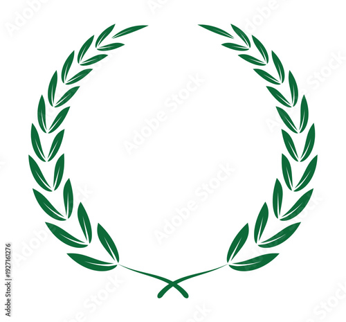 Classic green laurel wreath of victory and honor