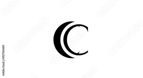 Black Letter C Logo Design Element.