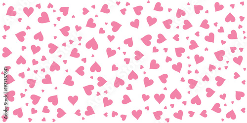 Pink heart pattern . Heart pattern on white background . Heart background . Vector illustration