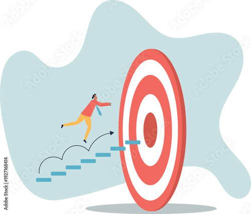 Step or progress to success and reach goal target, leadership to improve personal development,person's life situation and his activities.