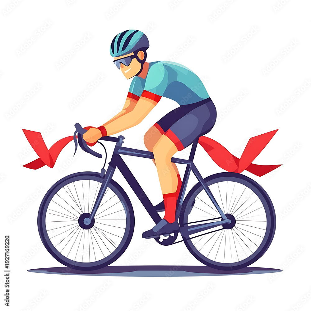 Fototapeta premium Youth Cartoon Bicycle Racing Challenge
