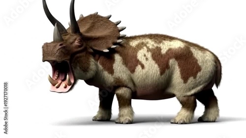 Tricerohippopotamus moving a little alone