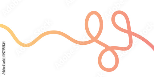 Rainbow Gradient Squiggly Line Art Design Element – Colorful Wavy Abstract Curve, Modern Fluid Ribbon Isolated on Transparent Background