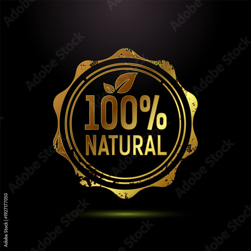Vintage style gold wax seal for natural certification and premium product stamp