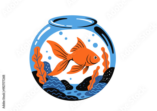 goldfish in a glass