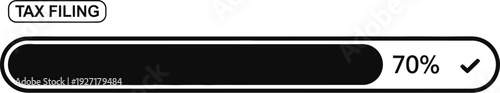 Tax filing progress bar design on white background