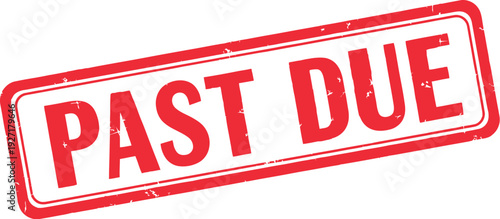 Past due stamp on tax documents concept