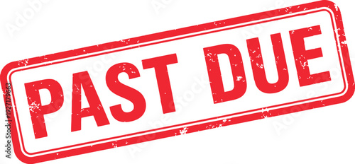 Past due stamp on tax documents concept