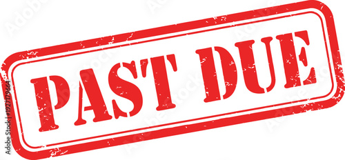 Past due stamp on tax documents concept