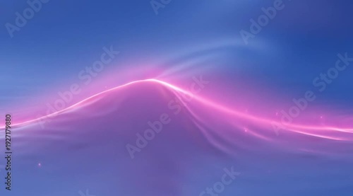 Softly glowing pink wave cresting a tranquil blue and purple gradient background