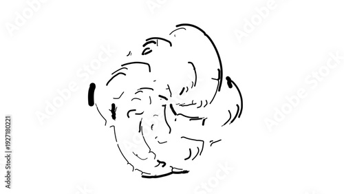 A minimalist vector illustration of a sleeping dog in a curled up position