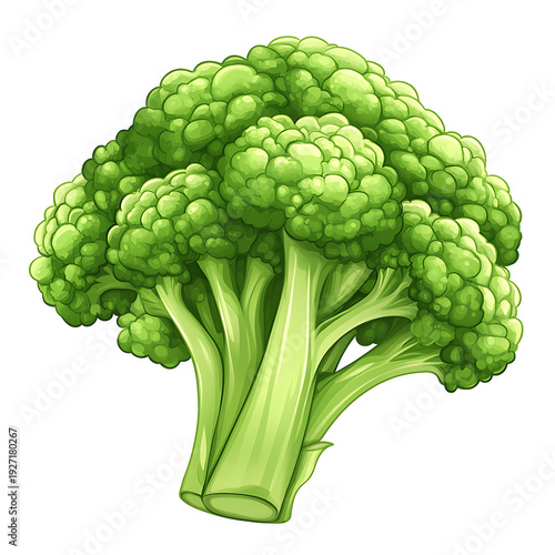Fresh Broccoli Vegetable Vector Illustration White Background